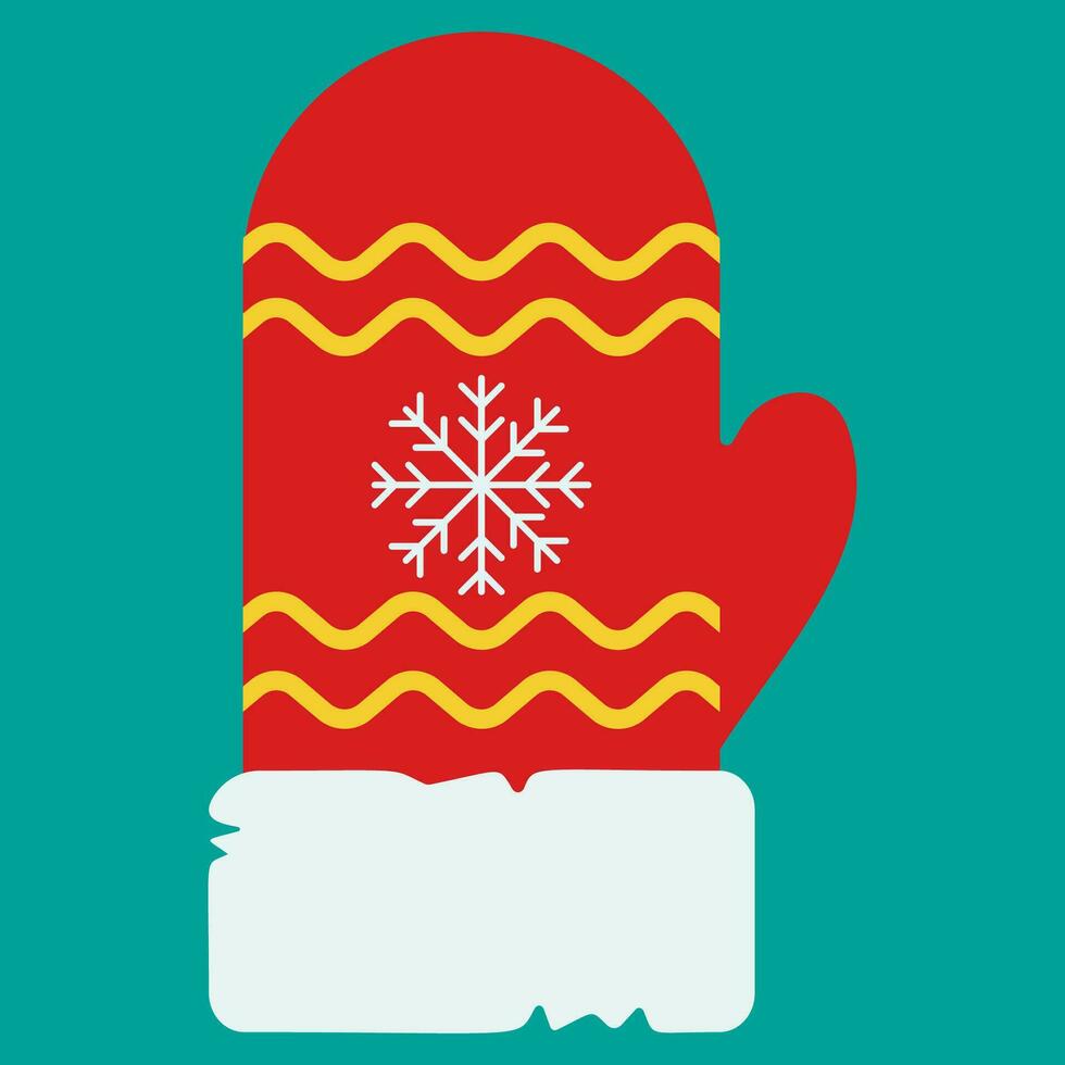 süß Weihnachten und Neu Jahr Symbol Symbol mit farbig Gekritzel Stil. fröhlich Weihnachten Urlaub. Vektor Illustration Schnee Handschuh.