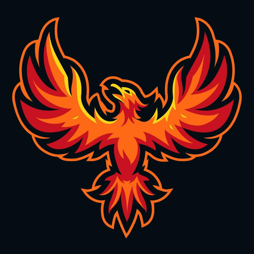 röd fågel Fenix för esport och sport maskot logotyp vektor