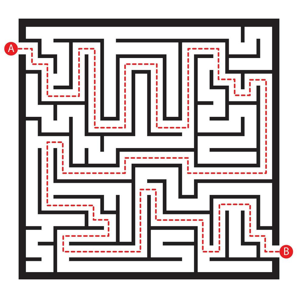 Platz Matze Puzzle Spiel, Labyrinth Vektor Illustration zum Kinder.