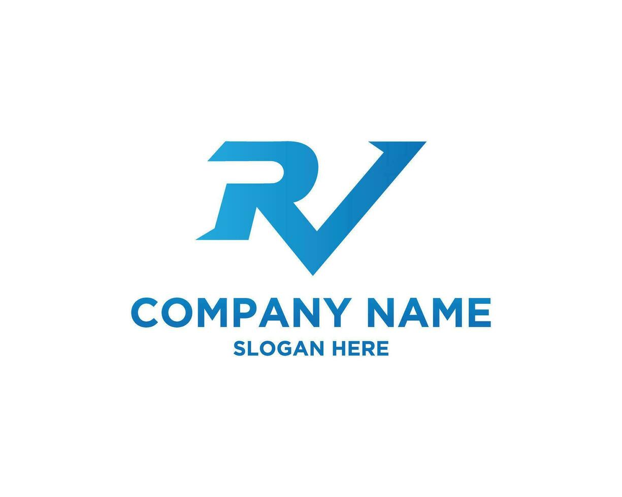 Initiale Brief rv Logo Design einfach Vektor Vorlage.