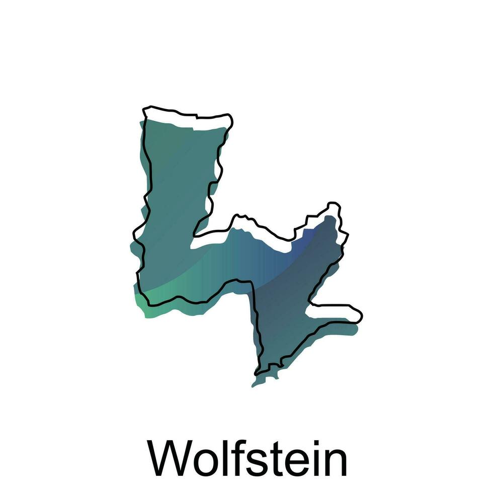 Vektor Karte von Wolfstein modern Umriss, Logo Vektor Design. abstrakt, Designs Konzept, Logo, Logo Element zum Vorlage.