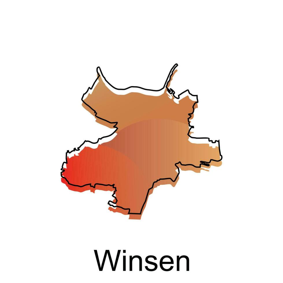 Karta av winsen design mall, vektor illustration av Karta Tyskland på vit bakgrund