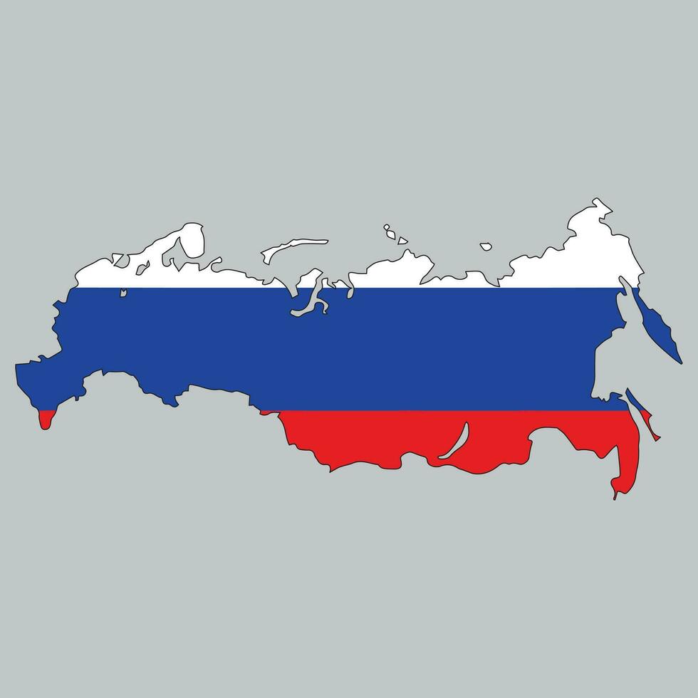 ryssland flagga Karta vektor