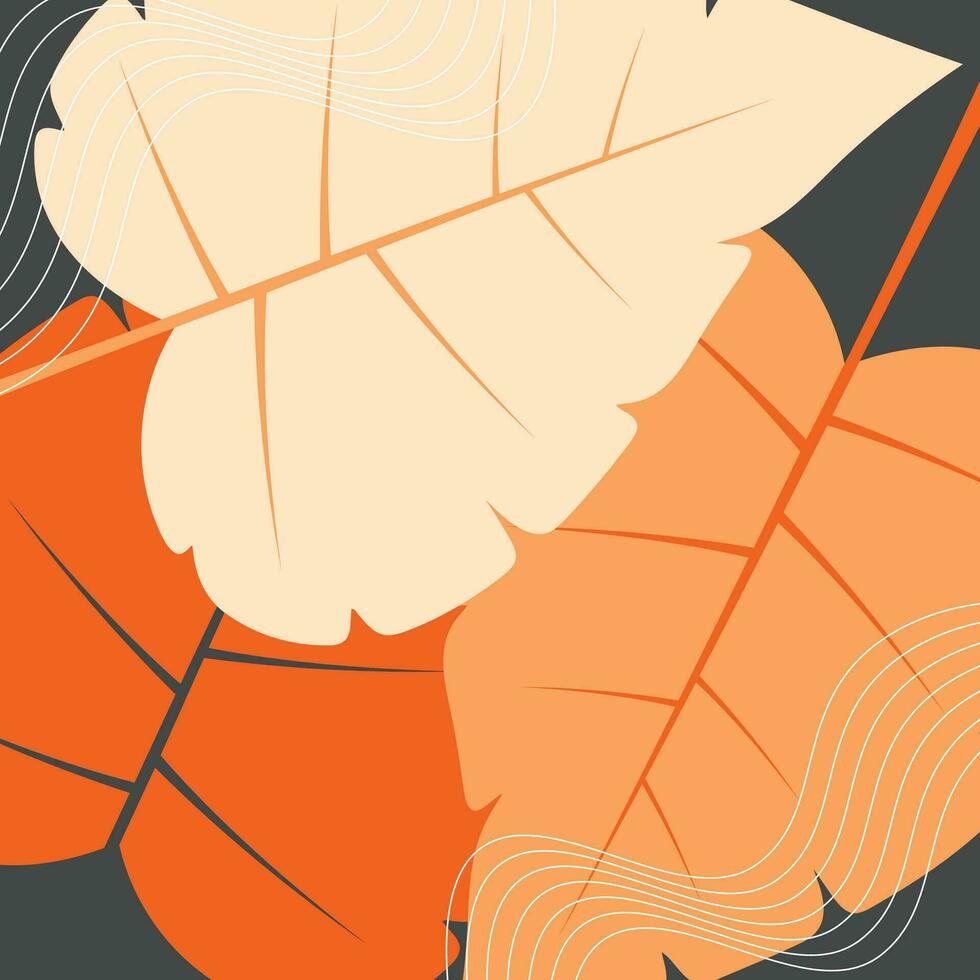 Herbst Hintergrund mit schön Blatt Symbole. Vektor Illustration zum Gruß Karten, Flyer, Banner, Sozial Medien, Tapeten.