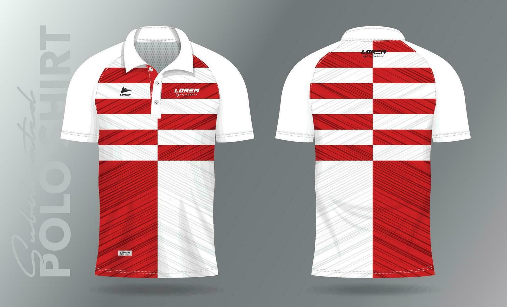 röd polo attrapp skjorta mall design enhetlig för sport jersey vektor