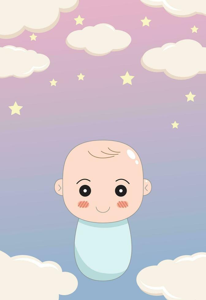 bebis dusch inbjudan med tecknad serie kort, dess en pojke. dess en flicka, vektor illustration