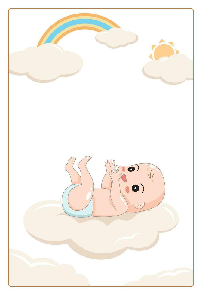 Baby Dusche Einladung mit Karikatur Karte, es ist ein Junge. es ist ein Mädchen, Vektor Illustration