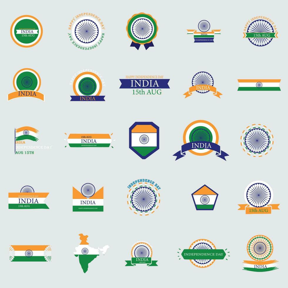 tillverkad i Indien etikett, stämpel, märke eller logotyp. med Indiens nationella flagga. på platina, guld och silverfärger. premium- och lyxemblem vektor