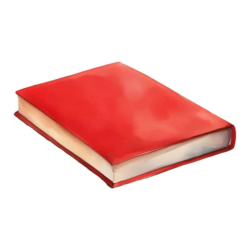 rot Buch isoliert Hand gezeichnet Aquarell Gemälde Illustration vektor