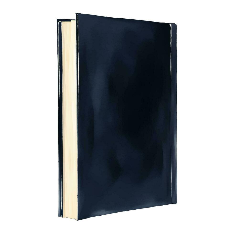schwarz Buch isoliert Hand gezeichnet Aquarell Gemälde Illustration vektor
