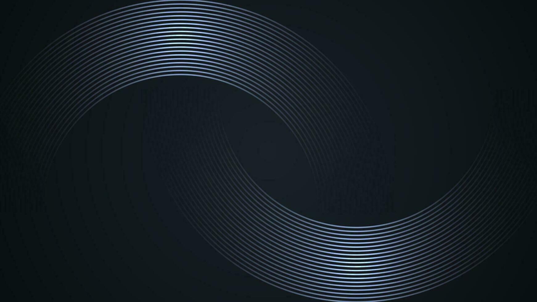 svart enkel abstrakt bakgrund med rader i en böjd stil geometrisk stil som de huvud element. vektor