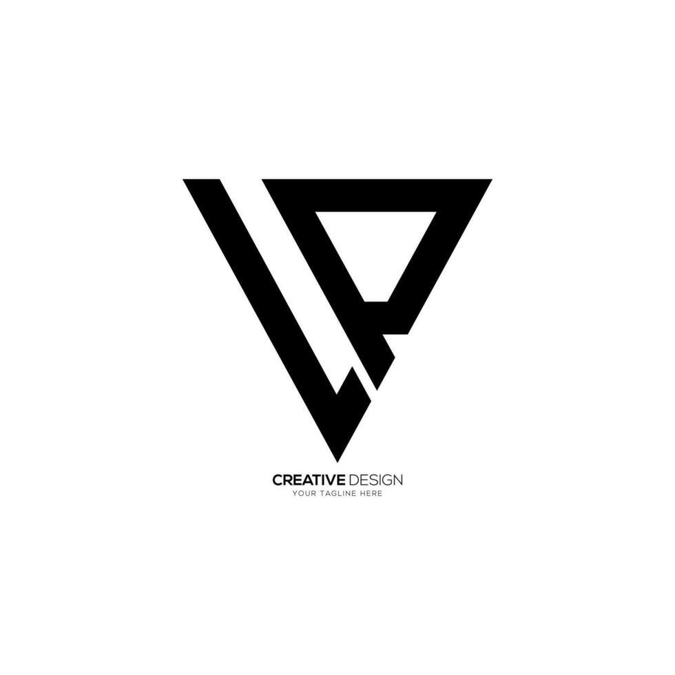 brev l v p med triangel form kreativ första modern monogram abstrakt logotyp vektor