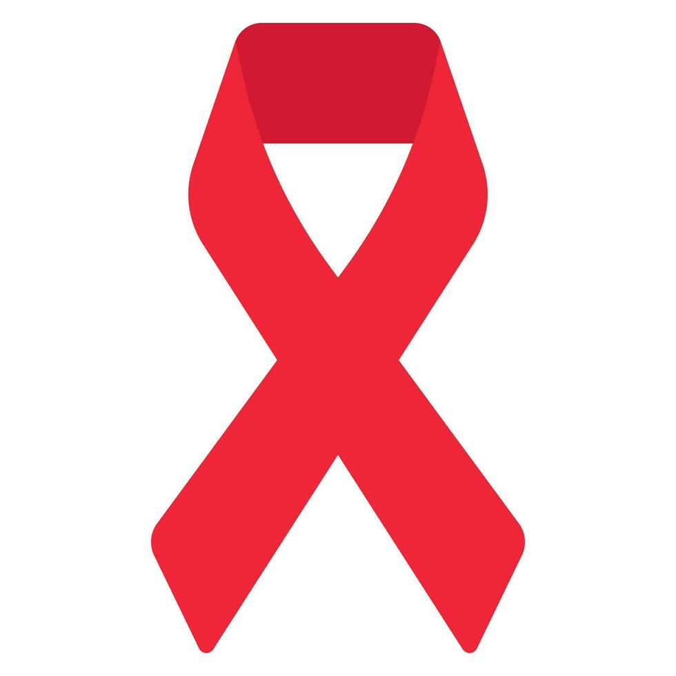 röd band tecken värld AIDS dag. vektor ikon