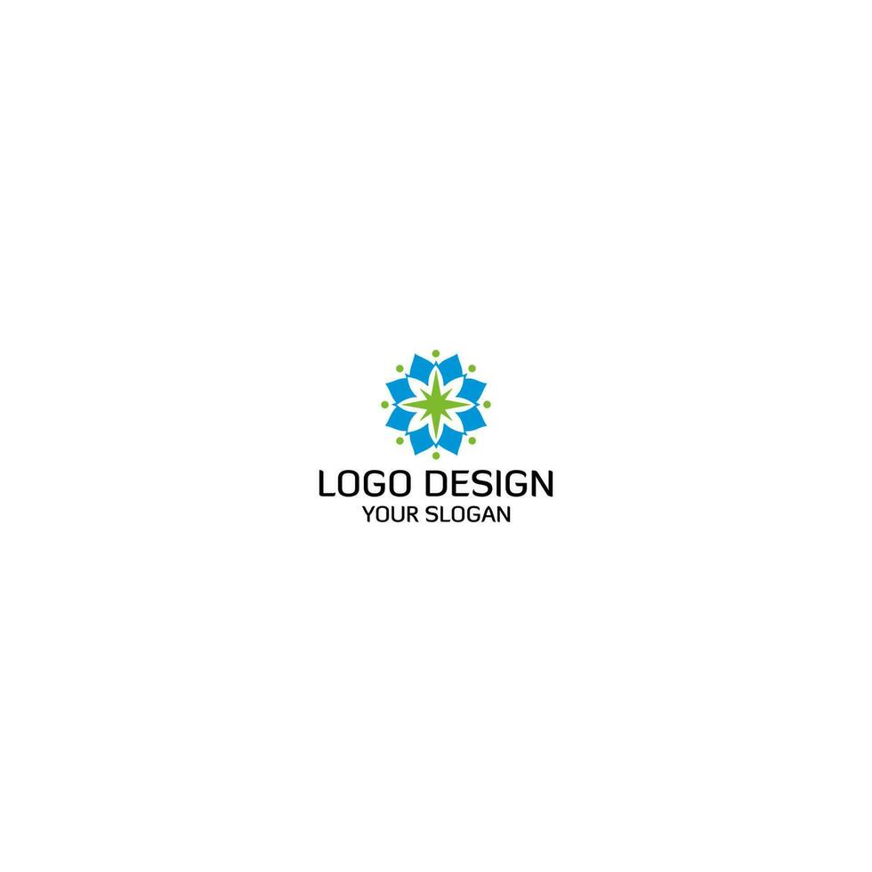 Lotus Kompass Logo Design Vektor