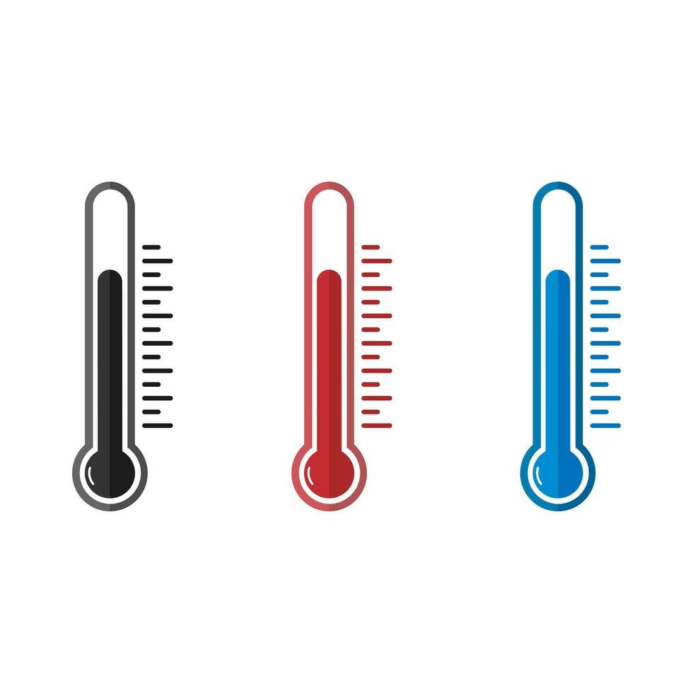 termometer platt ikon uppsättning. isolerat vektor illustration.