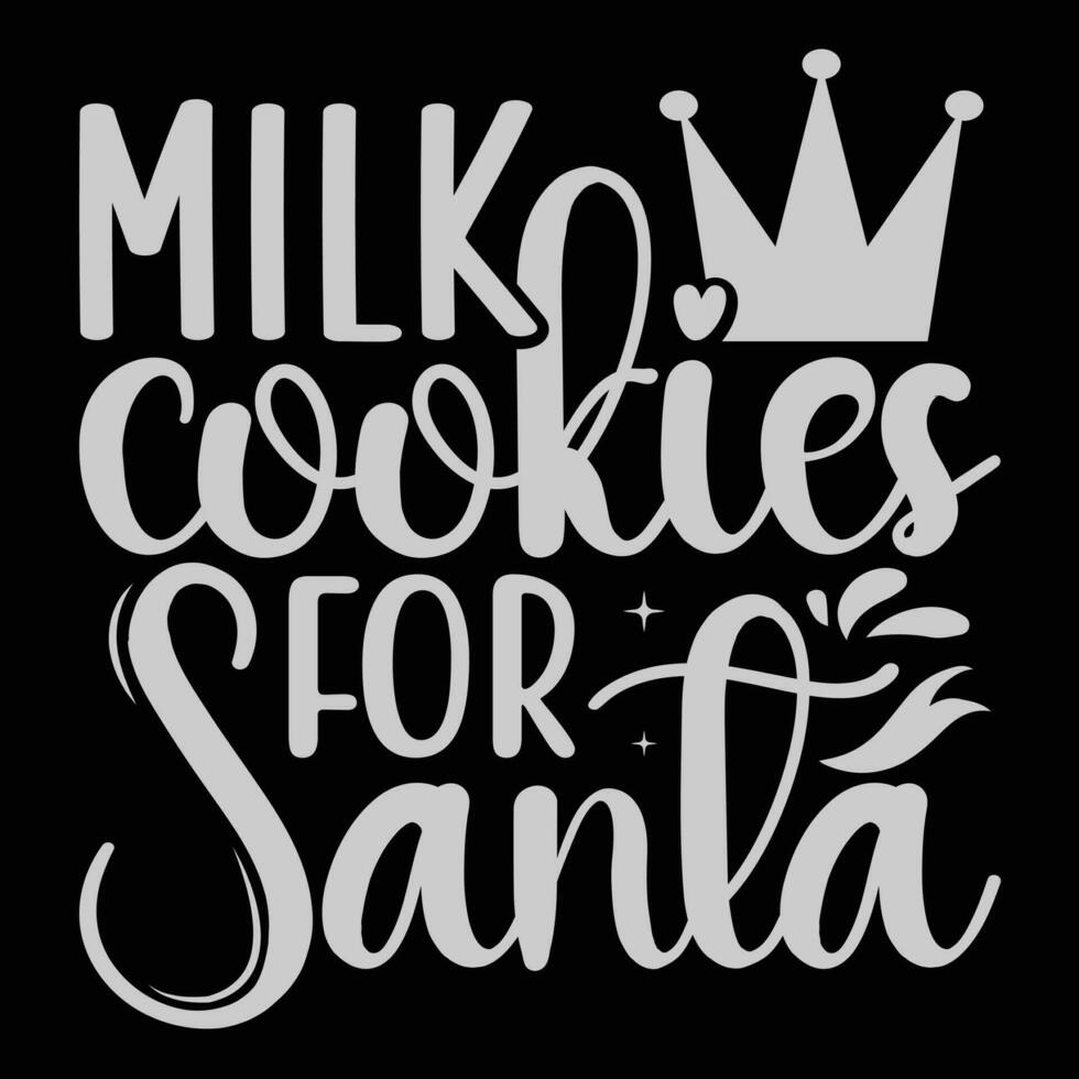 Milch Kekse zum Santa Typografie Designs vektor