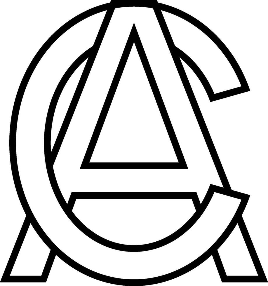 Logo Zeichen ac, ca. Symbol Zeichen zwei interlaced Briefe c ein vektor