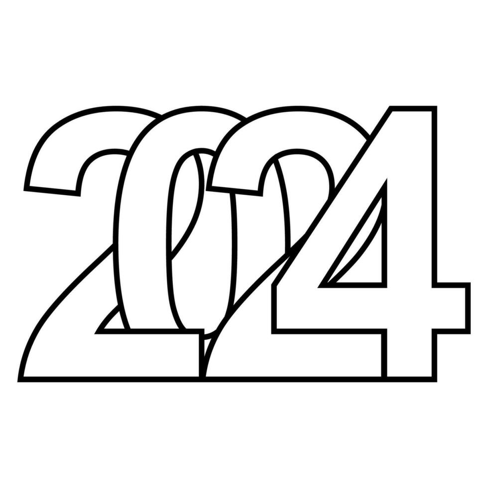 2024 gesund Lebensstil, 2024 Logo Beschriftung abgeschrägt Schriftart 24 Medizin vektor