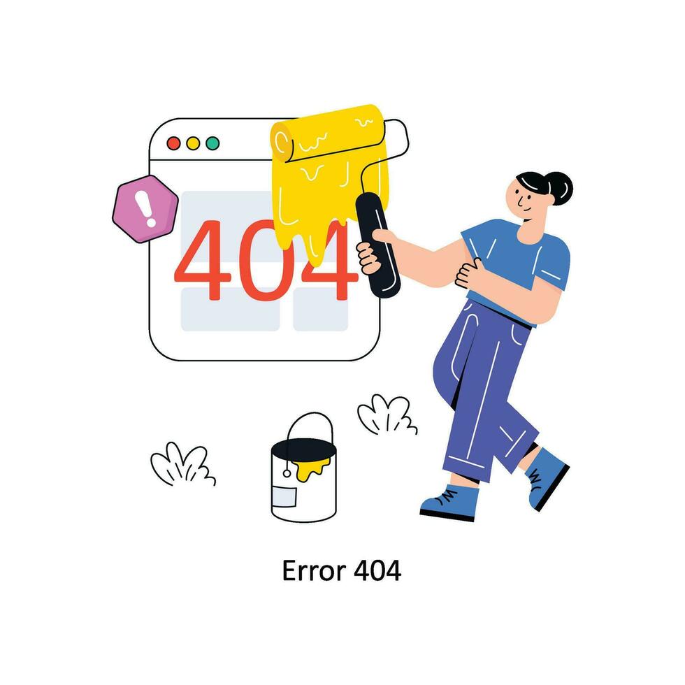 fel 404 förbindelse platt stil design vektor illustration. stock illustration