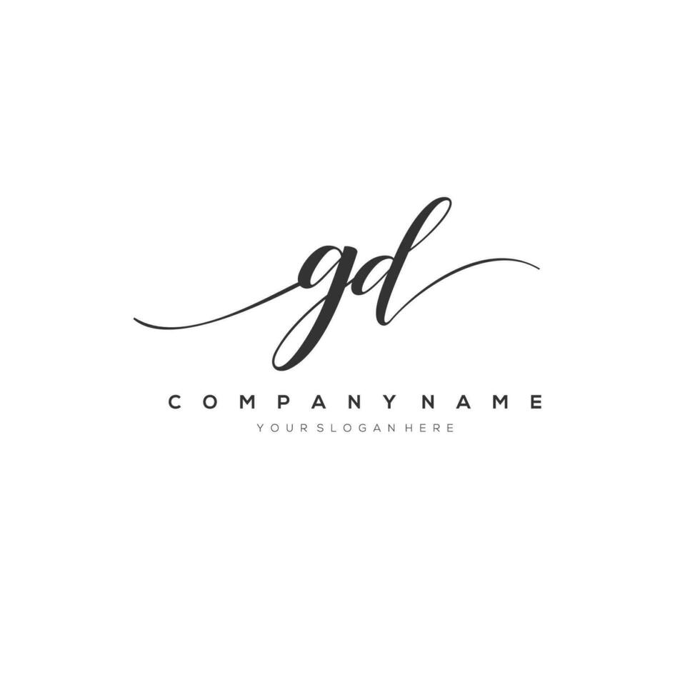 Initiale Brief gd Logo, Blume Handschrift Logo Design, Vektor Logo zum Frauen Schönheit, Salon, Massage, kosmetisch oder Spa Marke Kunst.