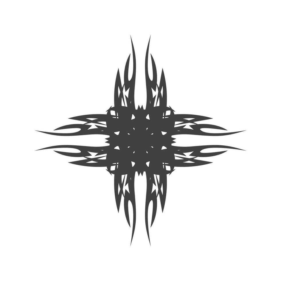 schwarz Stammes- tätowieren abstrakt Symbol Vorlage vektor