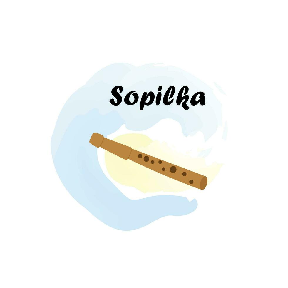 sopilka. traditionell slawisch, ukrainisch Musical Instrument. Vektor Illustration