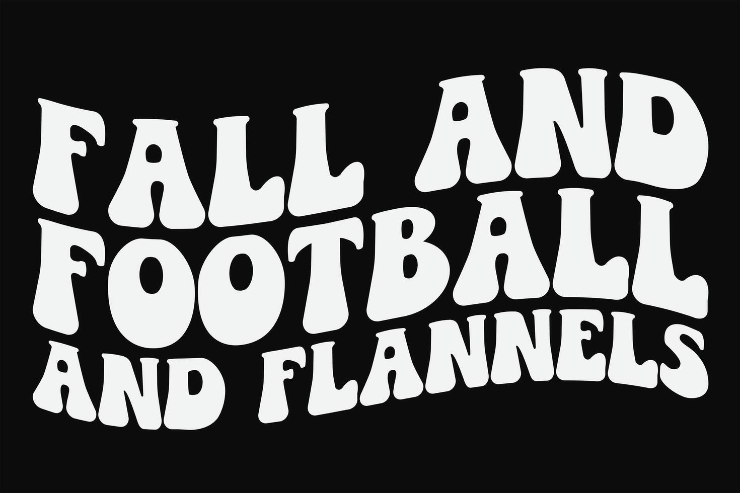 fallen und Fußball und Flanelle komisch groovig wellig fallen Herbst T-Shirt Design vektor