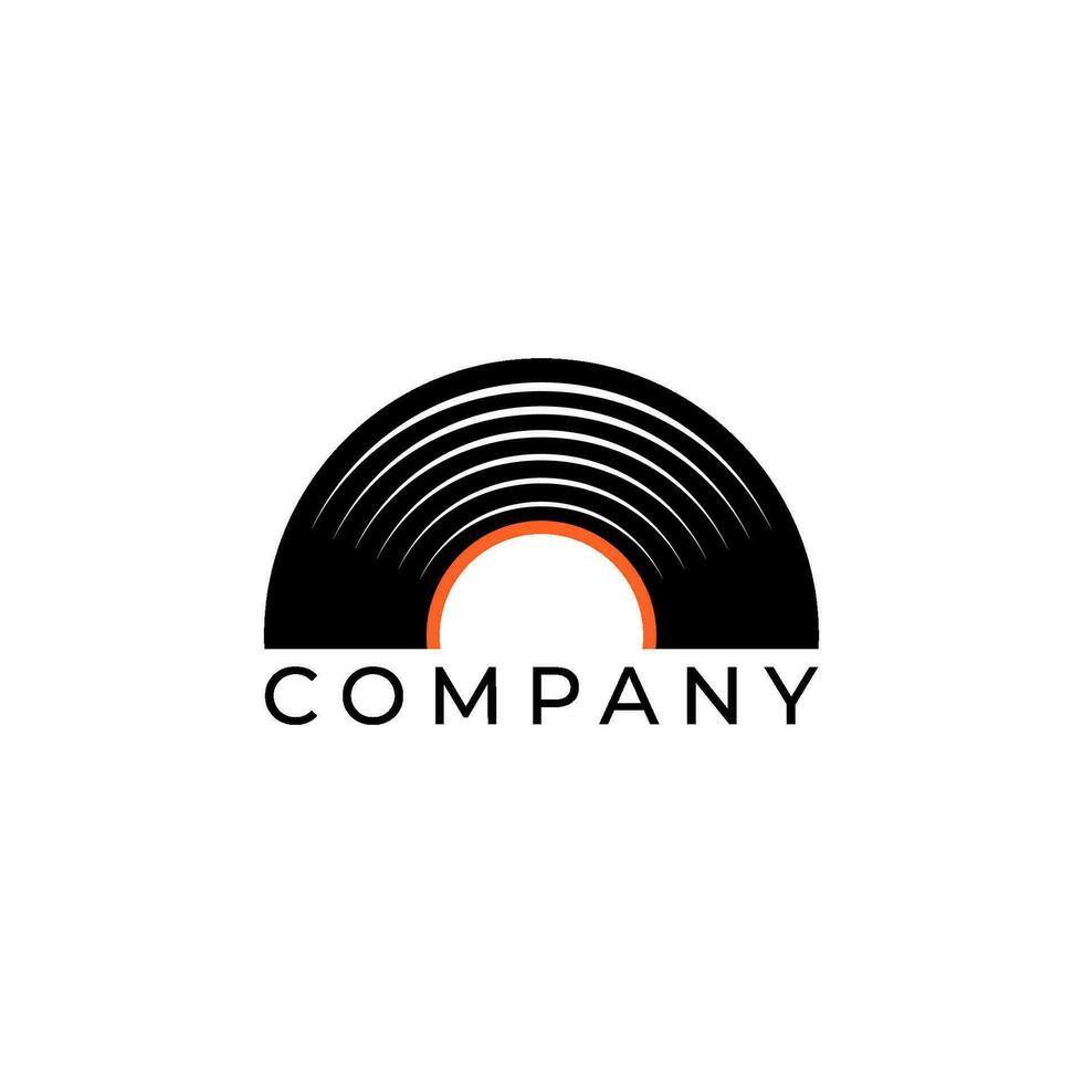 logotyp svart vinyl uppgifter retro musik illustration. musik disk dj tecken logotyp design vektor
