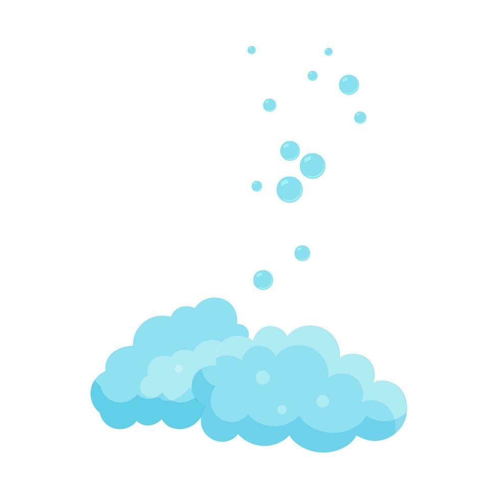 Seife Schaum mit Luftblasen Karikatur Illustration isoliert auf Weiß. eben Farbe Clip Art vektor