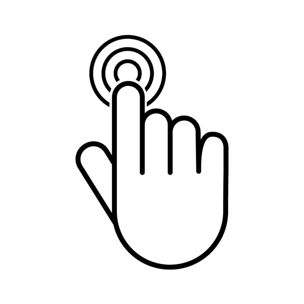 finger hand Rör ikon symbol isolerat på vit bakgrund. vektor