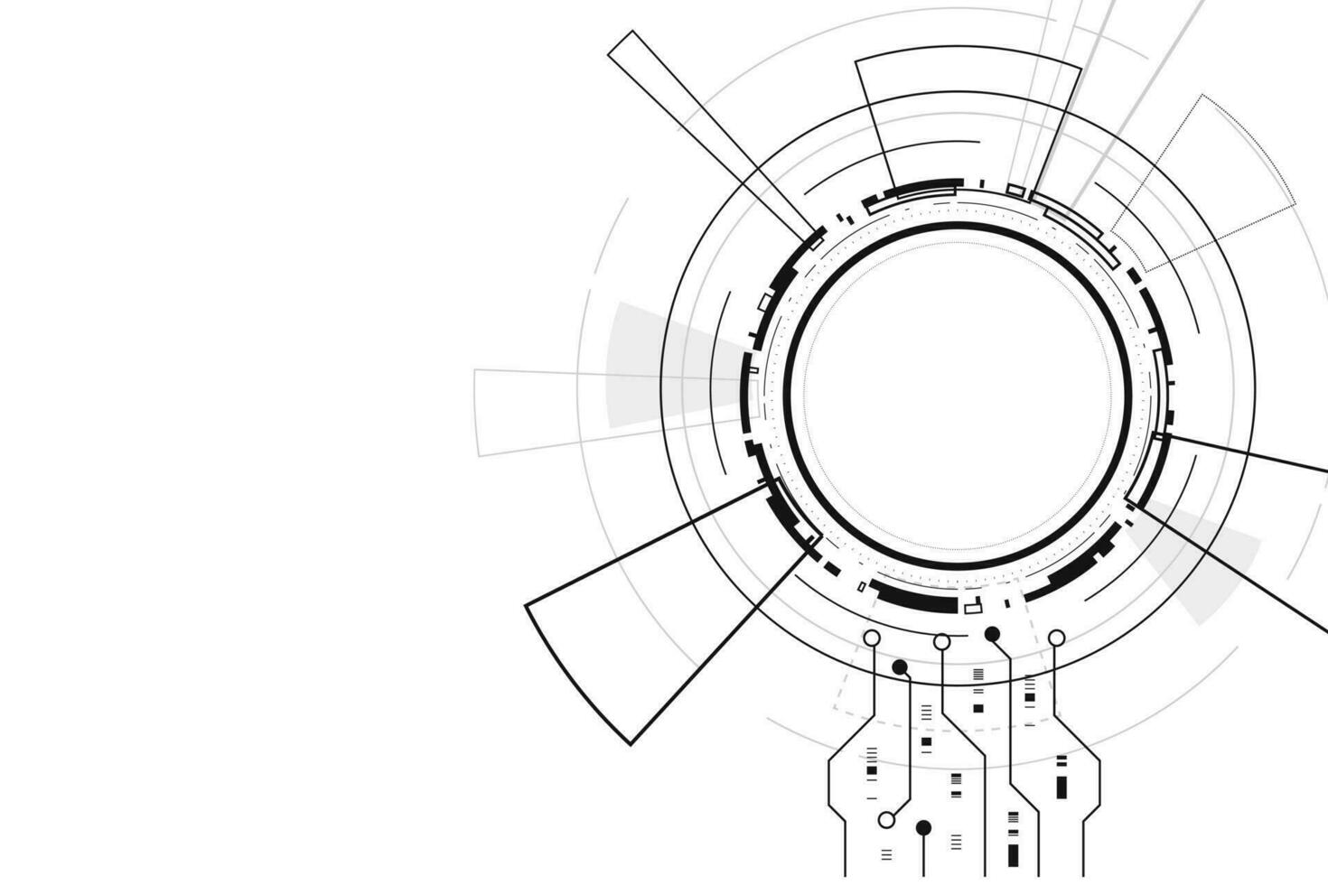 sci fi futuristiskt användargränssnitt, hud, abstrakt teknikbakgrund, vektorillustration. vektor