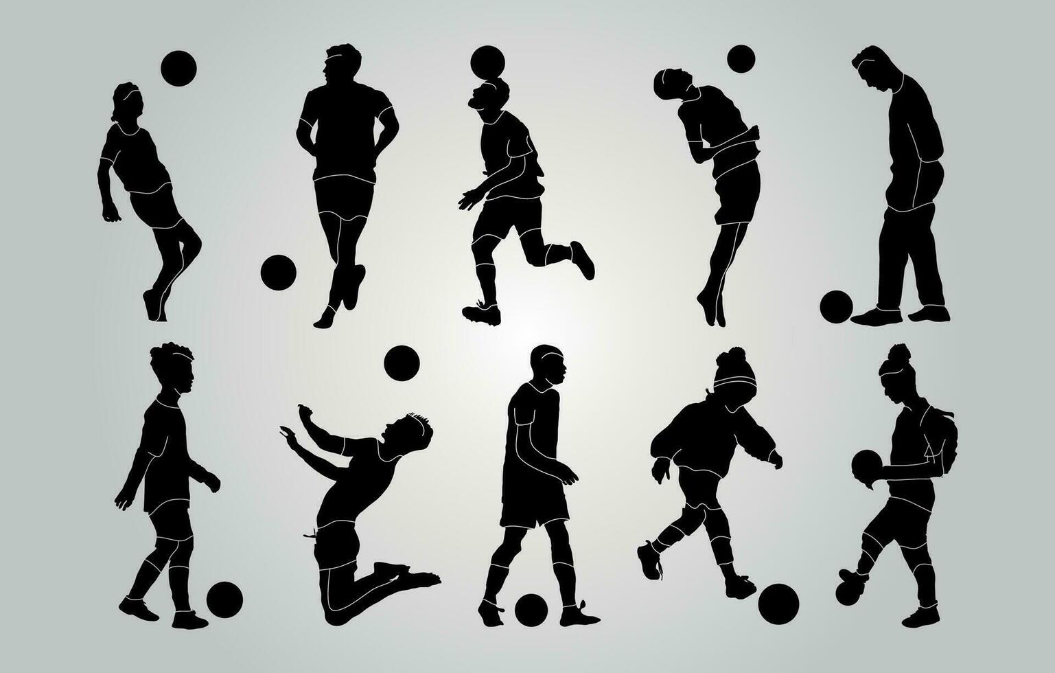 Fußball Spieler eben Design Silhouette Vektor Illustration