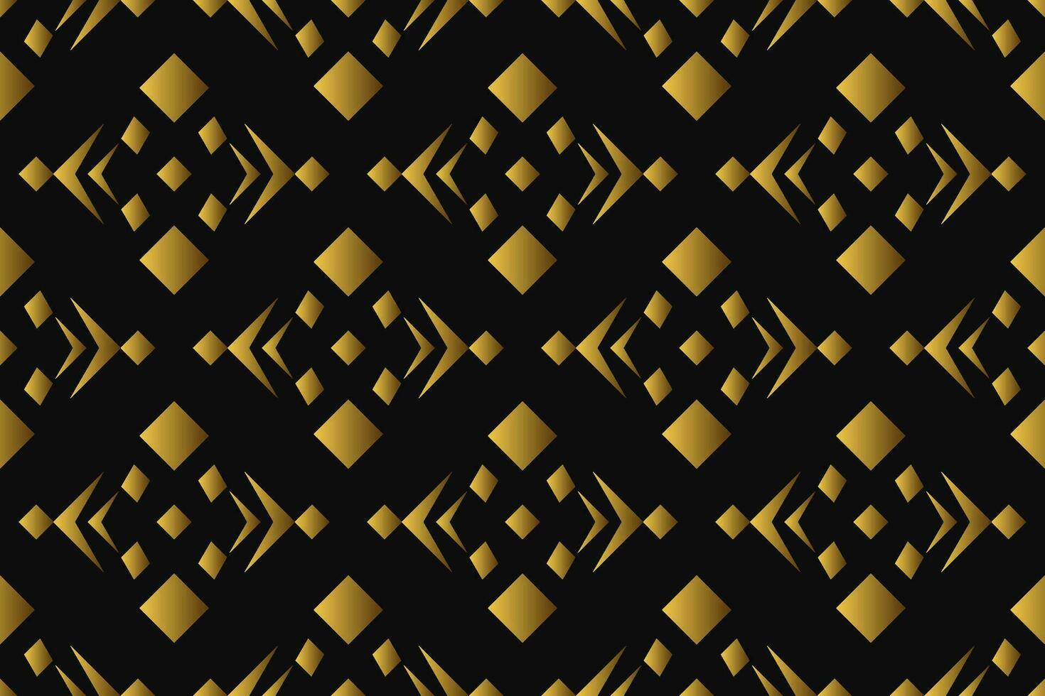 abstrakt geometrisk mönster med rader, romber en sömlös vektor bakgrund. svart och guld textur