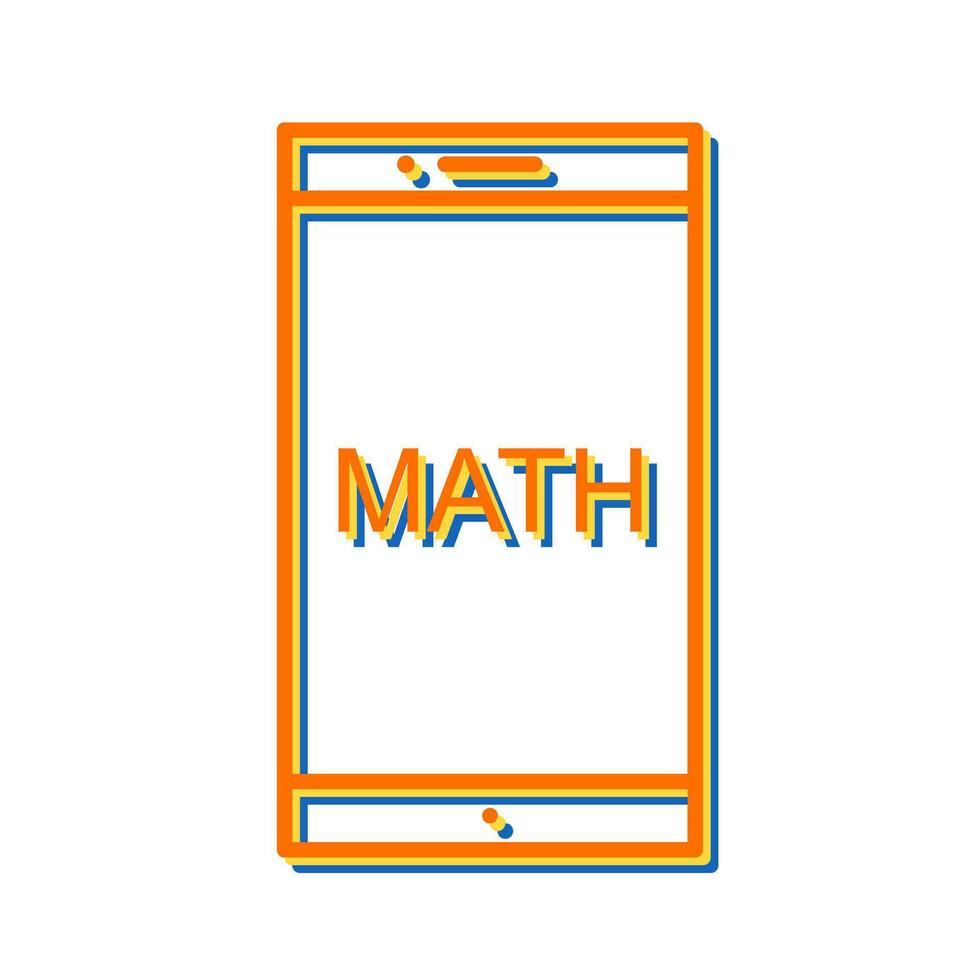 Mathe studieren auf mobilem Vektorsymbol vektor