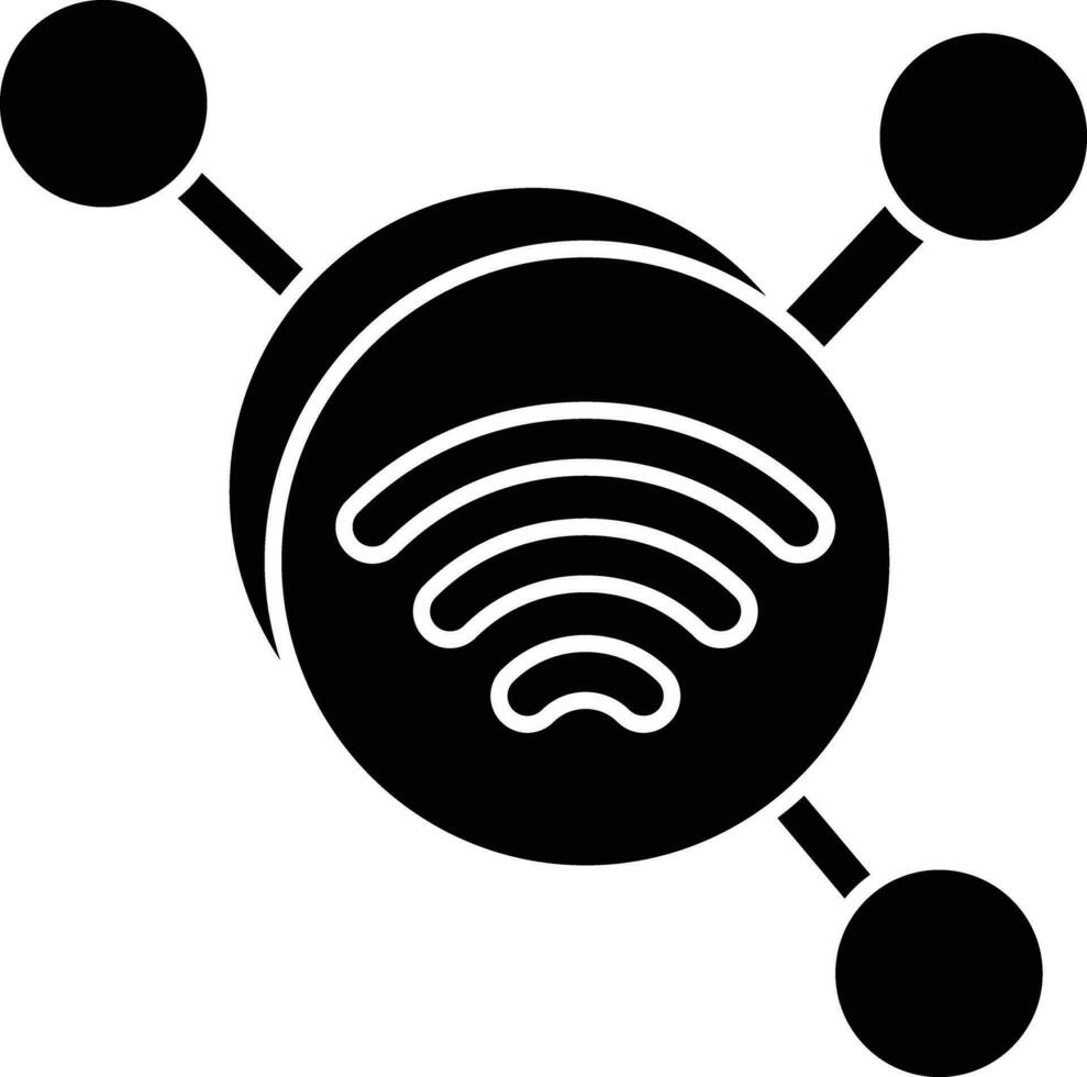 W-lan Internet Glyphe Symbol Design Stil vektor