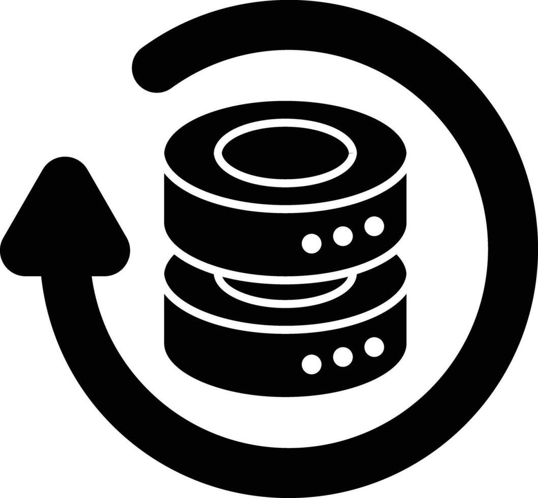Datenbank Prozess Glyphe Symbole Design Stil vektor