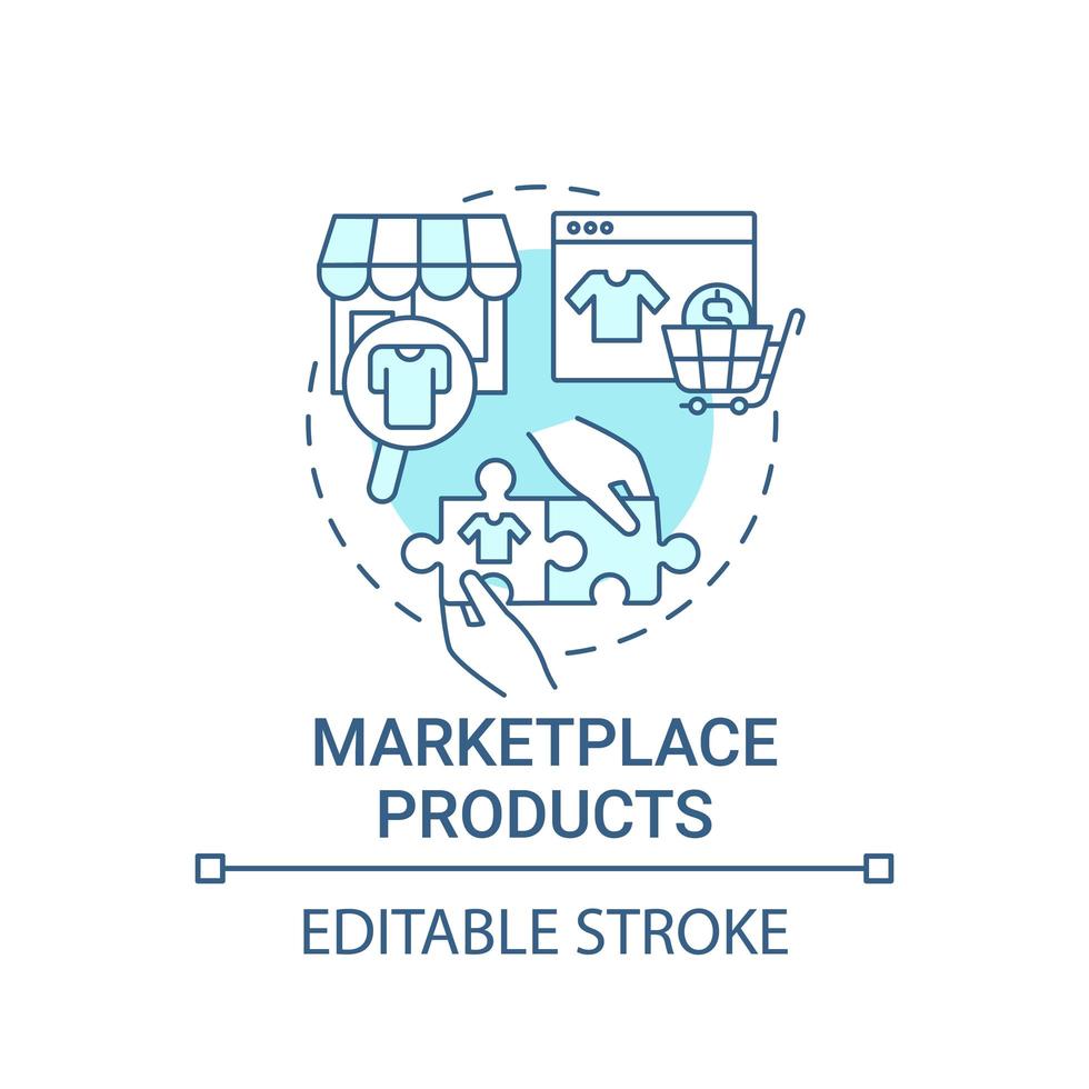 marknadsplats produkter koncept ikon. valparameter abstrakt idé tunn linje illustration. sälja varor online. sök efter bästa erbjudanden och priser. vektor isolerad kontur färg ritning. redigerbar stroke