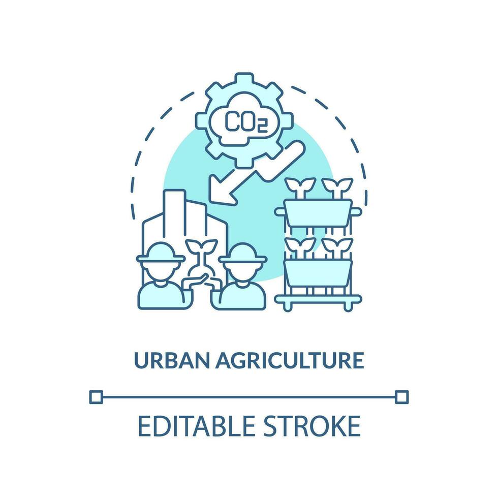 2d editierbar städtisch Landwirtschaft Symbol Darstellen Vertikale Landwirtschaft und Hydrokultur Konzept, isoliert Vektor, dünn Linie Illustration. vektor