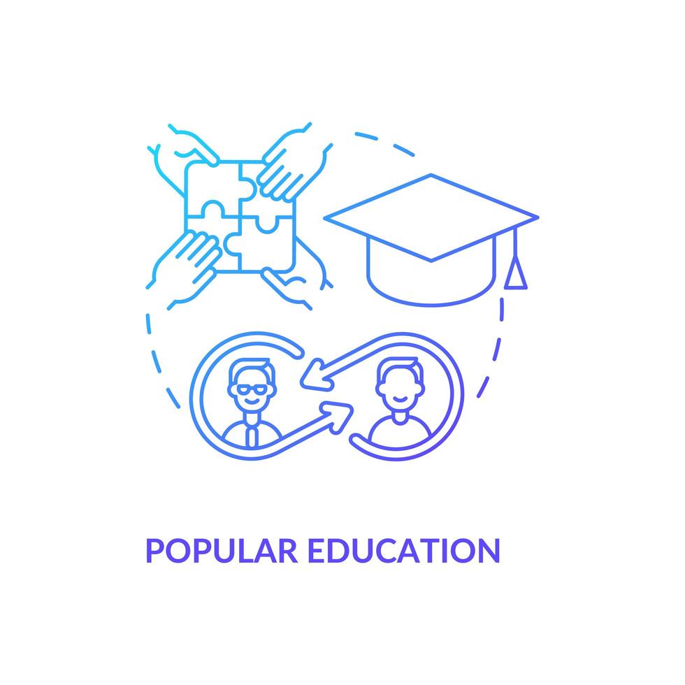 populär utbildning koncept ikon. rättvist samhälle abstrakt idé tunn linje illustration. utveckling av kritisk, kreativ tänkande. värdera livserfarenheter. vektor isolerad kontur färg ritning