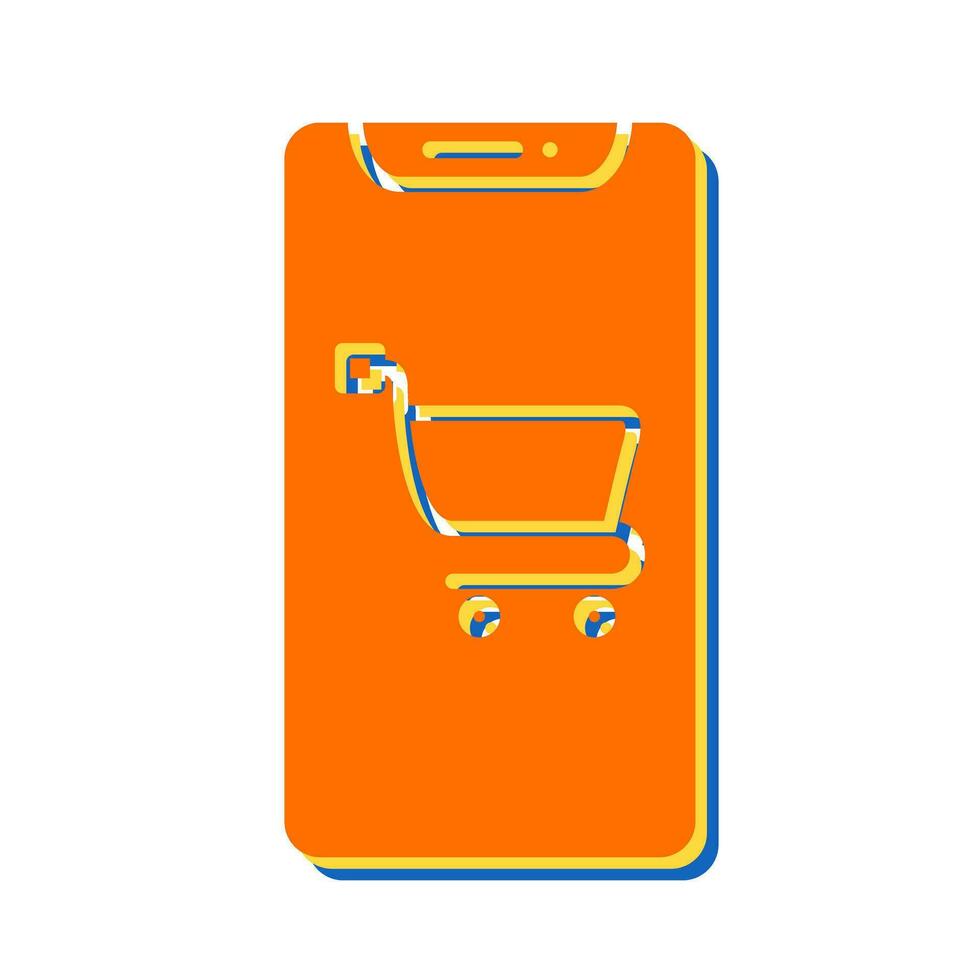 Vektorsymbol für mobiles Einkaufen vektor