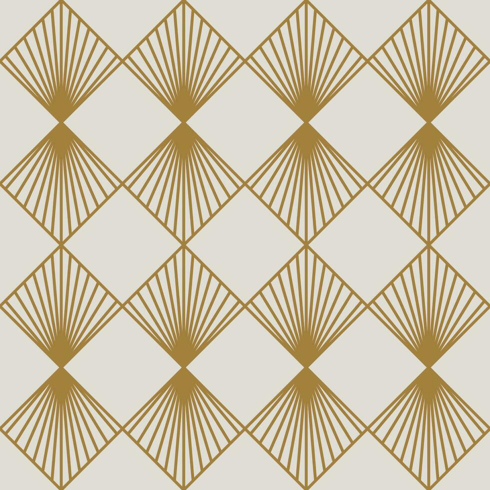 årgång konst deco sömlös mönster. linje konst geometrisk guld former. modern ornament vektor illustration. gatsby retro elegant bakgrund för tyg, tapet eller omslag