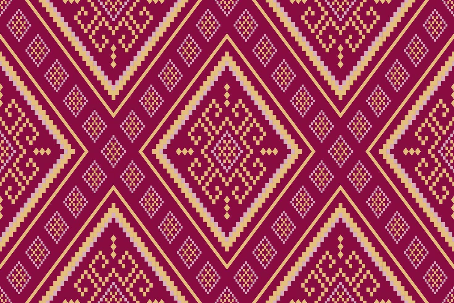 Kreuz Stich bunt geometrisch traditionell ethnisch Muster Ikat nahtlos Muster abstrakt Design zum Stoff drucken Stoff Kleid Teppich Vorhänge und Sarong aztekisch afrikanisch indisch indonesisch vektor