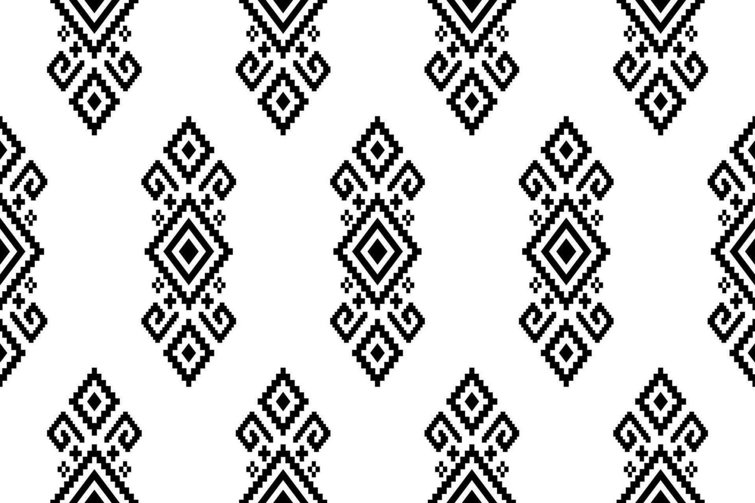 Kreuz Stich bunt geometrisch traditionell ethnisch Muster Ikat nahtlos Muster abstrakt Design zum Stoff drucken Stoff Kleid Teppich Vorhänge und Sarong aztekisch afrikanisch indisch indonesisch vektor