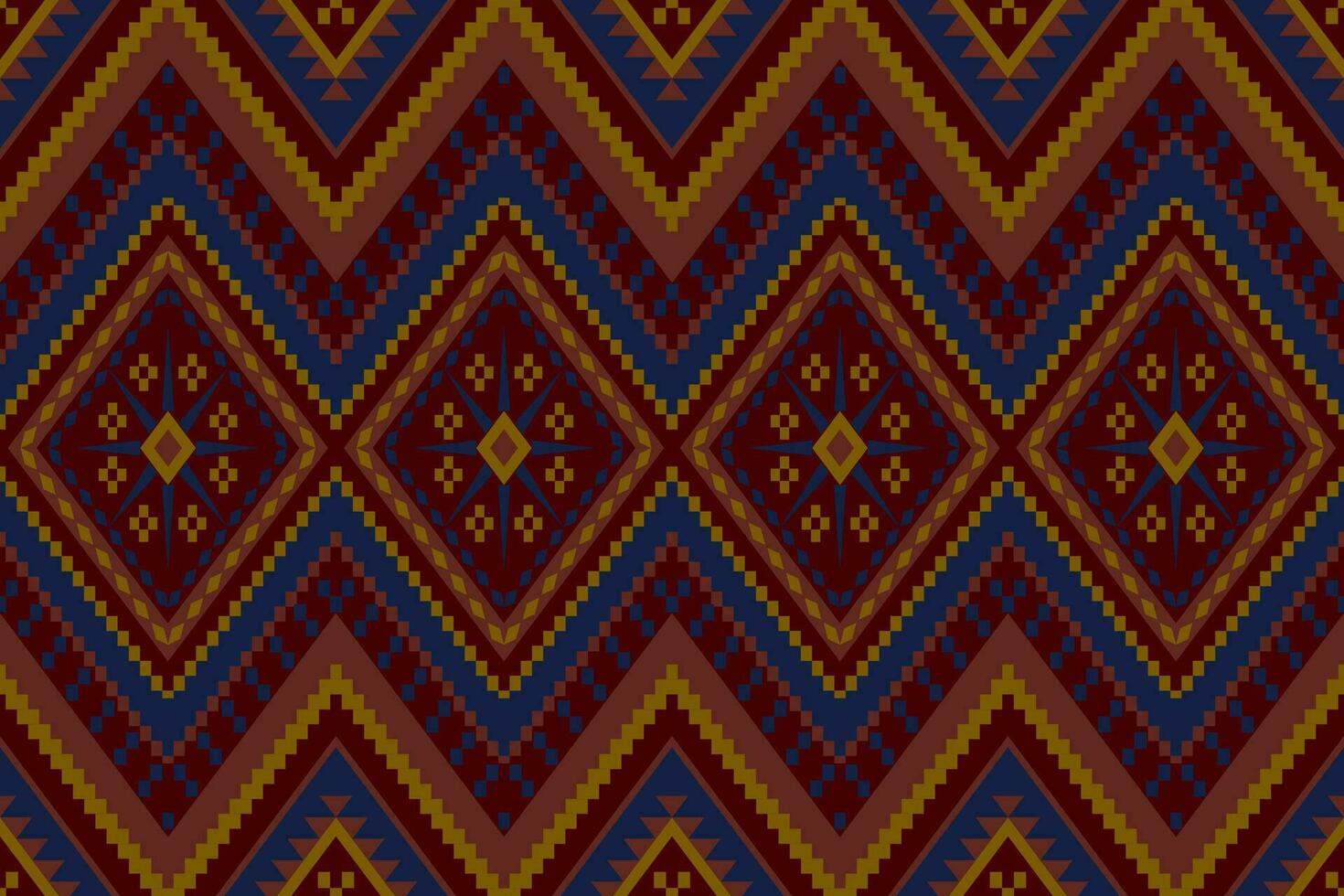 Kreuz Stich bunt geometrisch traditionell ethnisch Muster Ikat nahtlos Muster abstrakt Design zum Stoff drucken Stoff Kleid Teppich Vorhänge und Sarong aztekisch afrikanisch indisch indonesisch vektor