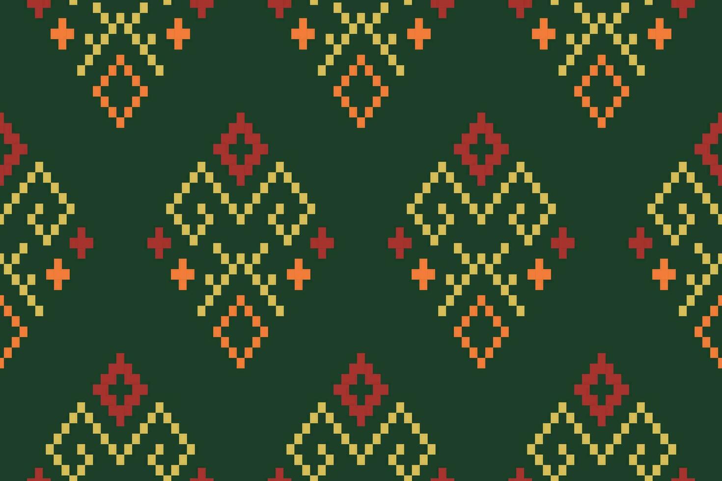 grön korsa sy färgrik geometrisk traditionell etnisk mönster ikat sömlös mönster gräns abstrakt design för tyg skriva ut trasa klänning matta gardiner och sarong aztec afrikansk indisk indonesiska vektor