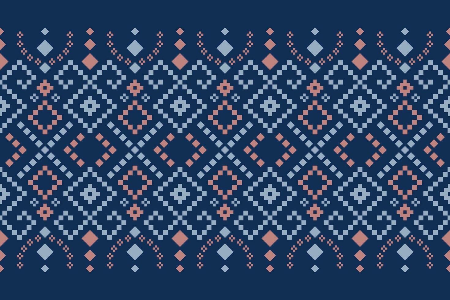 indigo Marin blå geometrisk traditionell etnisk mönster ikat sömlös mönster gräns abstrakt design för tyg skriva ut trasa klänning matta gardiner och sarong aztec afrikansk indisk indonesiska vektor