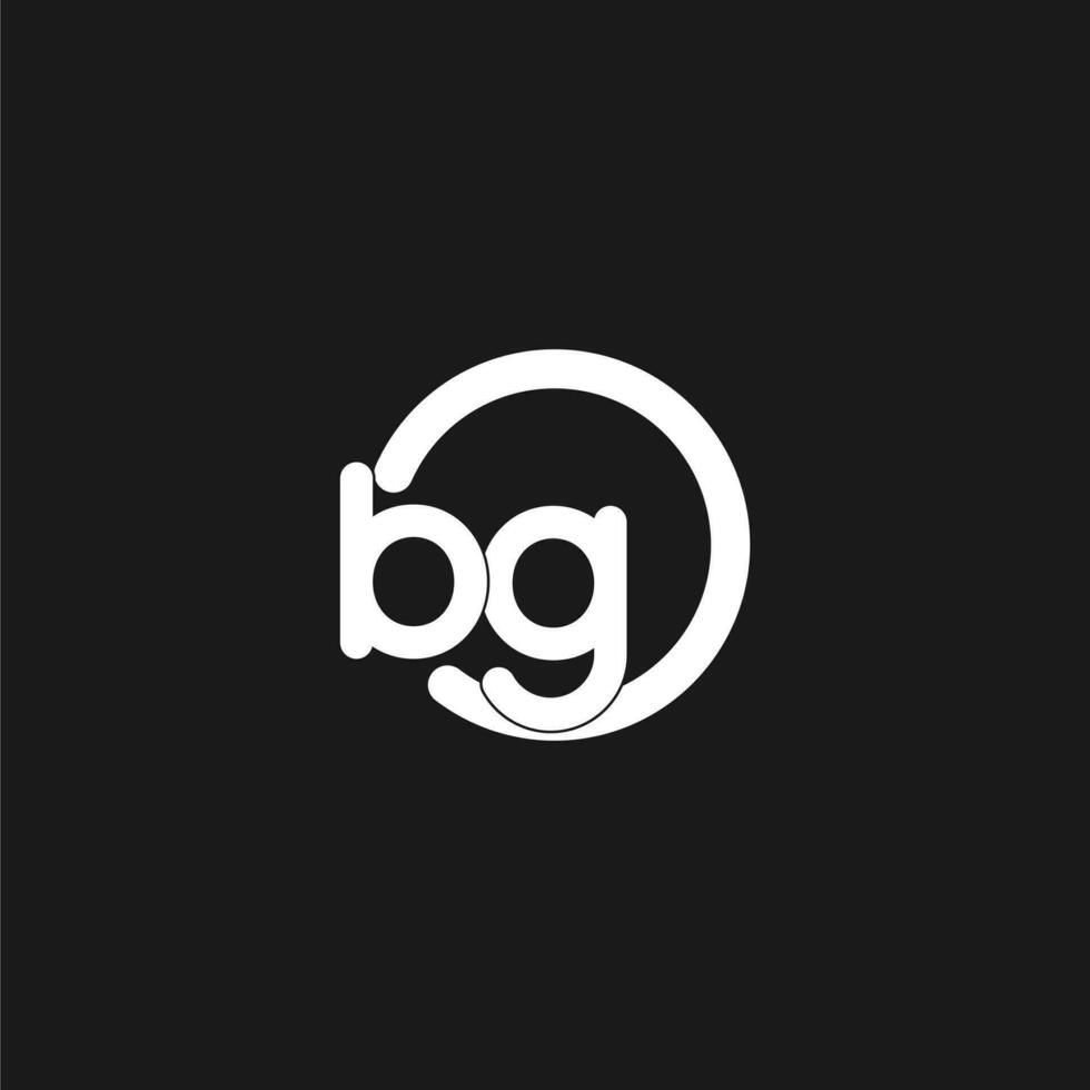 initialer bg logotyp monogram med enkel cirklar rader vektor