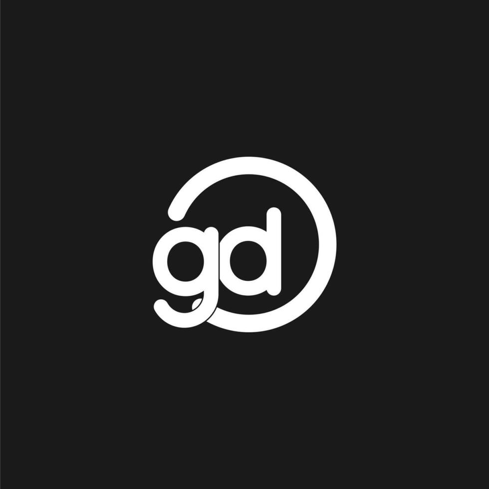 initialer gd logotyp monogram med enkel cirklar rader vektor