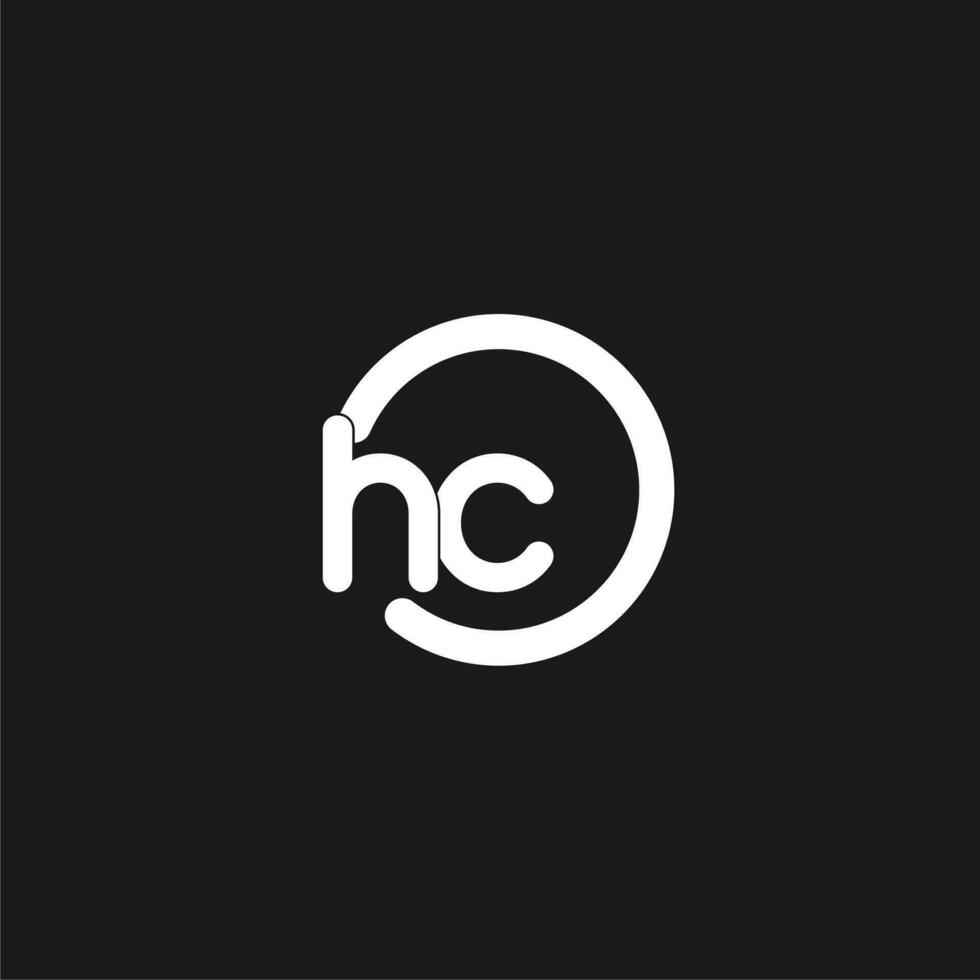 initialer hc logotyp monogram med enkel cirklar rader vektor