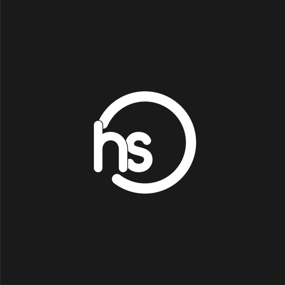 initialer hs logotyp monogram med enkel cirklar rader vektor